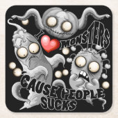 Ik hou van monsters omdat mensen klote zijn kartonnen onderzetters (Voorkant)