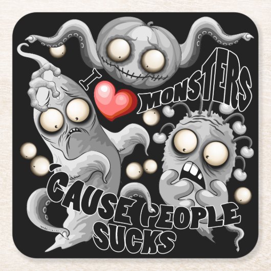 Ik hou van monsters omdat mensen klote zijn kartonnen onderzetters (Voorkant)