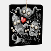 Ik hou van monsters omdat mensen klote zijn keramisch ornament (Rechts)