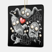 Ik hou van monsters omdat mensen klote zijn keramisch ornament (Links)