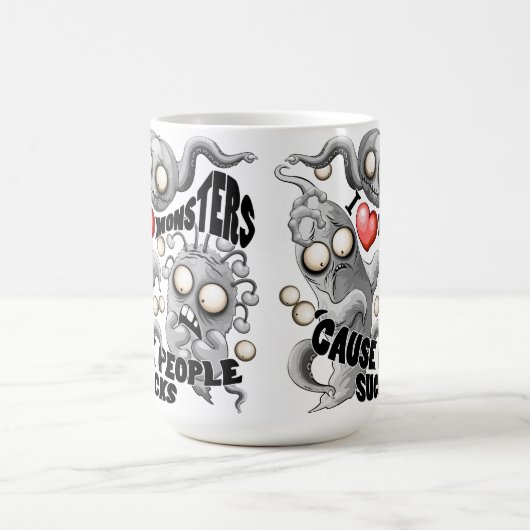 Ik hou van monsters omdat mensen klote zijn koffiemok (Center)