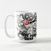 Ik hou van monsters omdat mensen klote zijn koffiemok (Links)