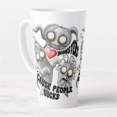Ik hou van monsters omdat mensen klote zijn latte mok (Linkerhoek)