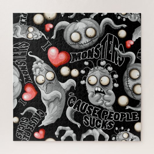 Ik hou van monsters omdat mensen klote zijn legpuzzel (Verticaal)