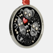 Ik hou van monsters omdat mensen klote zijn metalen ornament (Rechts)