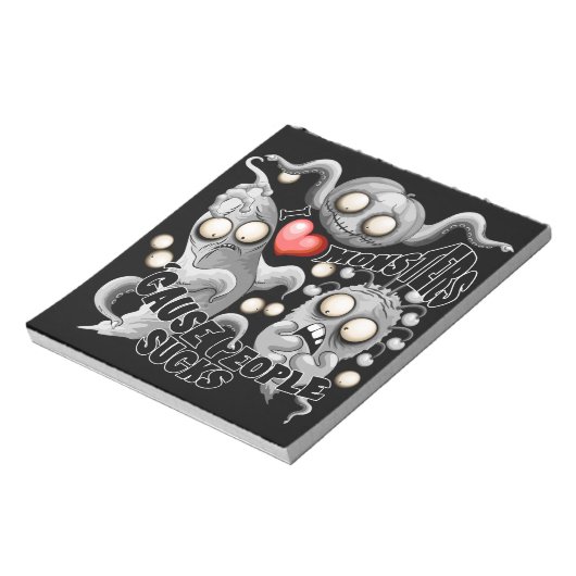 Ik hou van monsters omdat mensen klote zijn notitieblok (Linkerzijde)