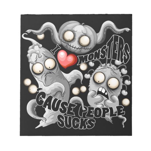Ik hou van monsters omdat mensen klote zijn notitieblok (Voorkant)