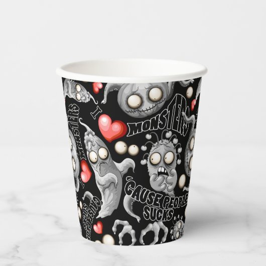 Ik hou van monsters omdat mensen klote zijn papieren bekers (Voorkant)