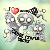 Ik hou van monsters omdat mensen klote zijn raamsticker (Vel 3)