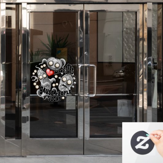 Ik hou van monsters omdat mensen klote zijn raamsticker (Kantoordeur)