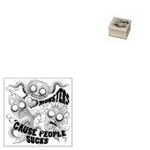 Ik hou van monsters omdat mensen klote zijn rubberstempel (Gestempeld)