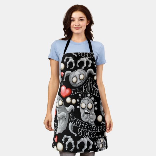 Ik hou van monsters omdat mensen klote zijn schort (Gedragen)