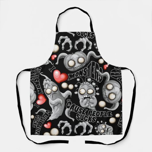 Ik hou van monsters omdat mensen klote zijn schort (Voorkant)