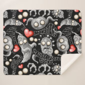 Ik hou van monsters omdat mensen klote zijn sherpa deken (Voorkant (horizontaal))