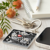 Ik hou van monsters omdat mensen klote zijn sleutelhanger (Voorkant Rechts)