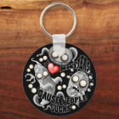 Ik hou van monsters omdat mensen klote zijn sleutelhanger (Voorkant)