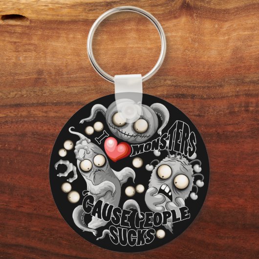 Ik hou van monsters omdat mensen klote zijn sleutelhanger (Voorkant)