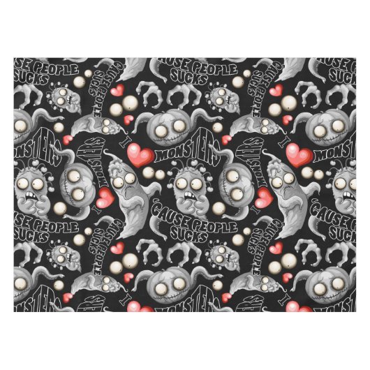 Ik hou van monsters omdat mensen klote zijn tafelkleed (Voorkant (Horizontaal))