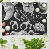 Ik hou van monsters omdat mensen klote zijn theedoek (Gevouwen)