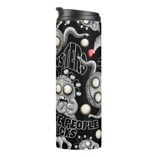 Ik hou van monsters omdat mensen klote zijn thermosbeker (Geroteerd rechts)