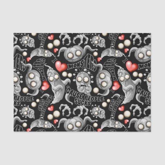 Ik hou van monsters omdat mensen klote zijn tissuepapier (Voorkant)