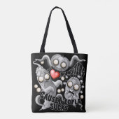 Ik hou van monsters omdat mensen klote zijn tote bag (Achterkant)