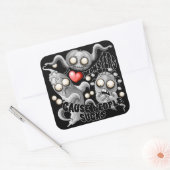 Ik hou van monsters omdat mensen klote zijn vierkante sticker (Envelop)