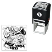 Ik hou van monsters omdat mensen klote zijn  zelfinktende stempel (In situ)