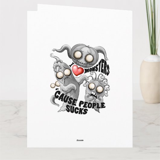 Ik hou van monsters omdat mensen stom zijn kaart (Achterkant)