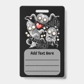 Ik hou van monsters omdat mensen waardeloos zijn badge (Achterkant)