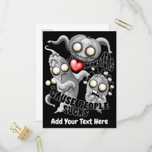 Ik hou van monsters omdat mensen waardeloos zijn uitnodiging briefkaart