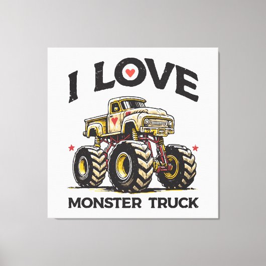 Ik hou van Monstertruck Canvas Afdruk (Voorkant)