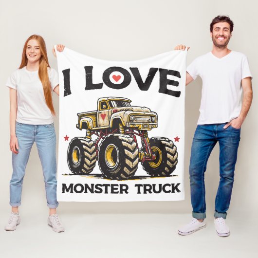 Ik hou van Monstertruck Fleece Deken (In situ)