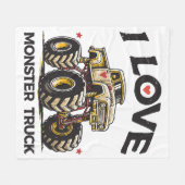 Ik hou van Monstertruck Fleece Deken (Voorkant (Horizontaal))