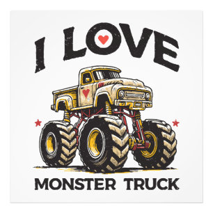 Ik hou van Monstertruck Foto Afdruk