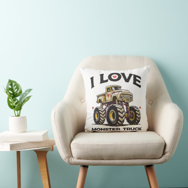 Ik hou van Monstertruck Kussen (Stoel)