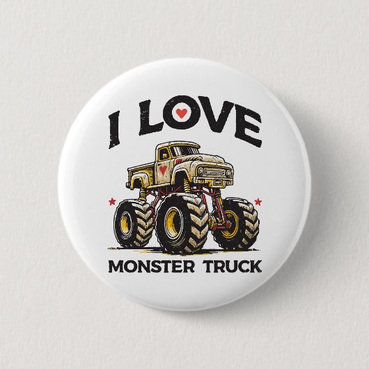 Ik hou van Monstertruck Ronde Button 5,7 Cm (Voorkant)
