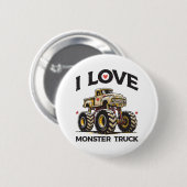 Ik hou van Monstertruck Ronde Button 5,7 Cm (Voorkant /achterkant)