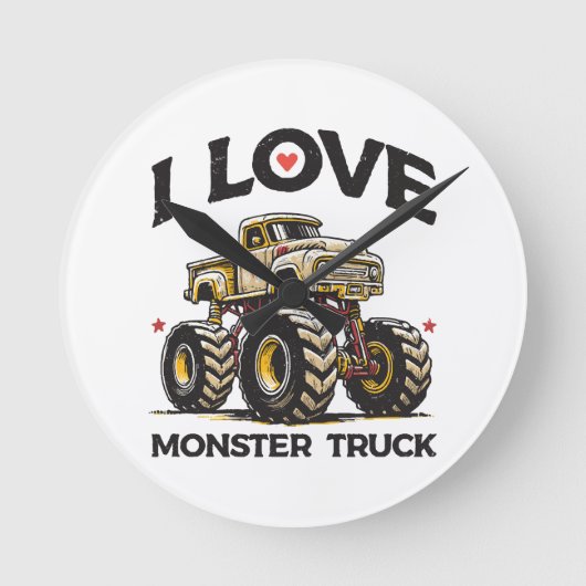Ik hou van monstertruck ronde klok (Voorkant)