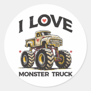 Ik hou van Monstertruck Ronde Sticker