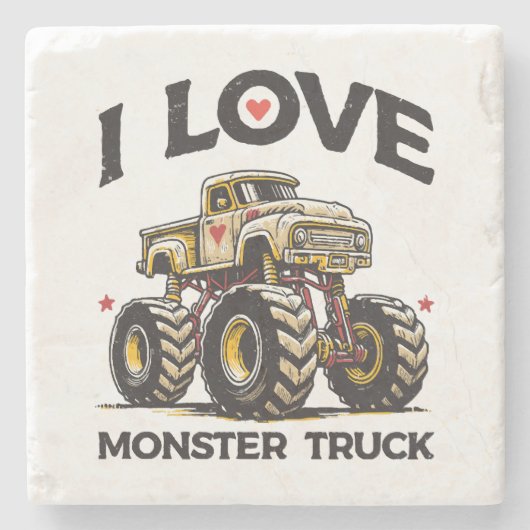 Ik hou van Monstertruck Stenen Onderzetter (Voorkant)
