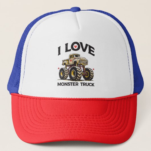 Ik hou van Monstertruck Trucker Pet (Voorkant)