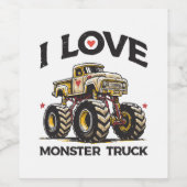 Ik hou van Monstertruck Wijn Etiket (Enkel label)