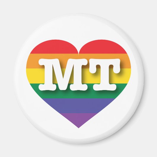 Ik hou van Montana Gay Pride Rainbow Heart Magneet (Voorkant)