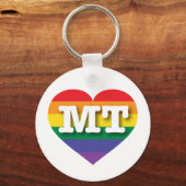 Ik hou van Montana Rainbow Heart Sleutelhanger (Voorkant)