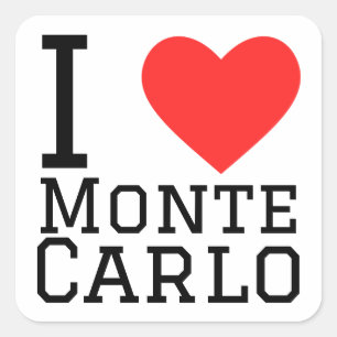 Ik hou van Monte carlo Vierkante Sticker