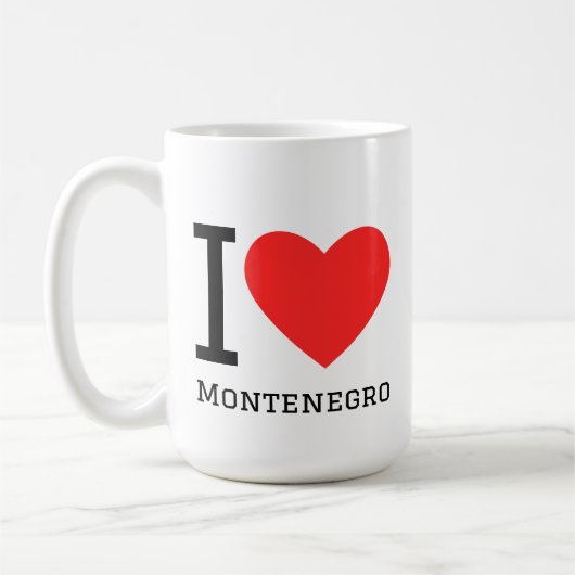 Ik hou van Montenegro sticker Koffiemok (Links)