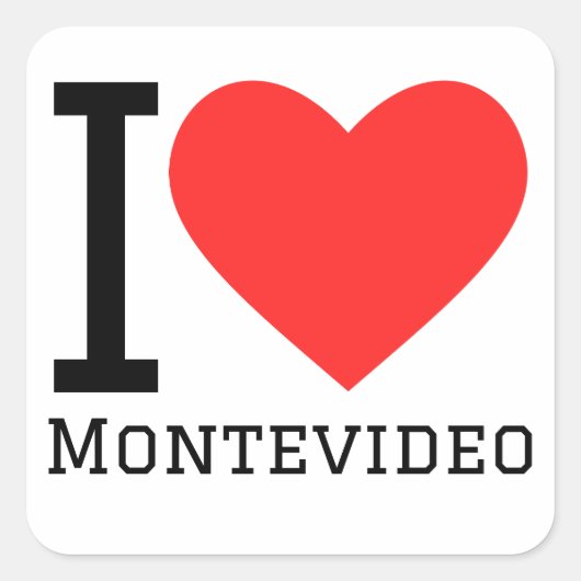 Ik hou van Montevideo Vierkante Sticker (Voorkant)