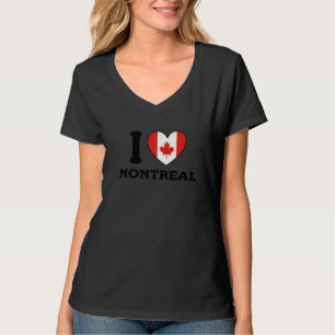 Ik hou van Montreal Canada Hart Vlag 1 T-shirt