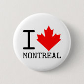 Ik hou van Montreal, Quebec Canada Maple Leaf Ronde Button 5,7 Cm (Voorkant)